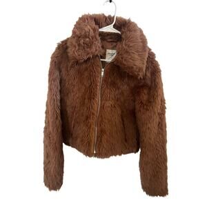 Vintage faux fur Abercrombie and fitch carmel soft shaggy classic warm wntr sz M